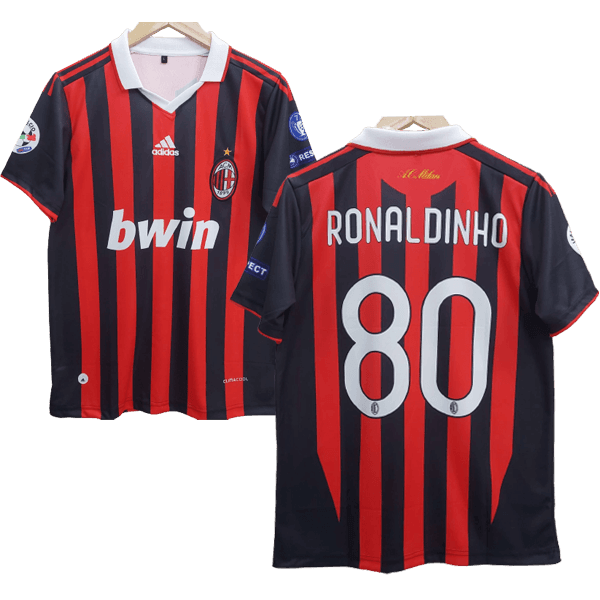 Ac Milan Ronaldinho Embroidery Retro Jersey  - Collection