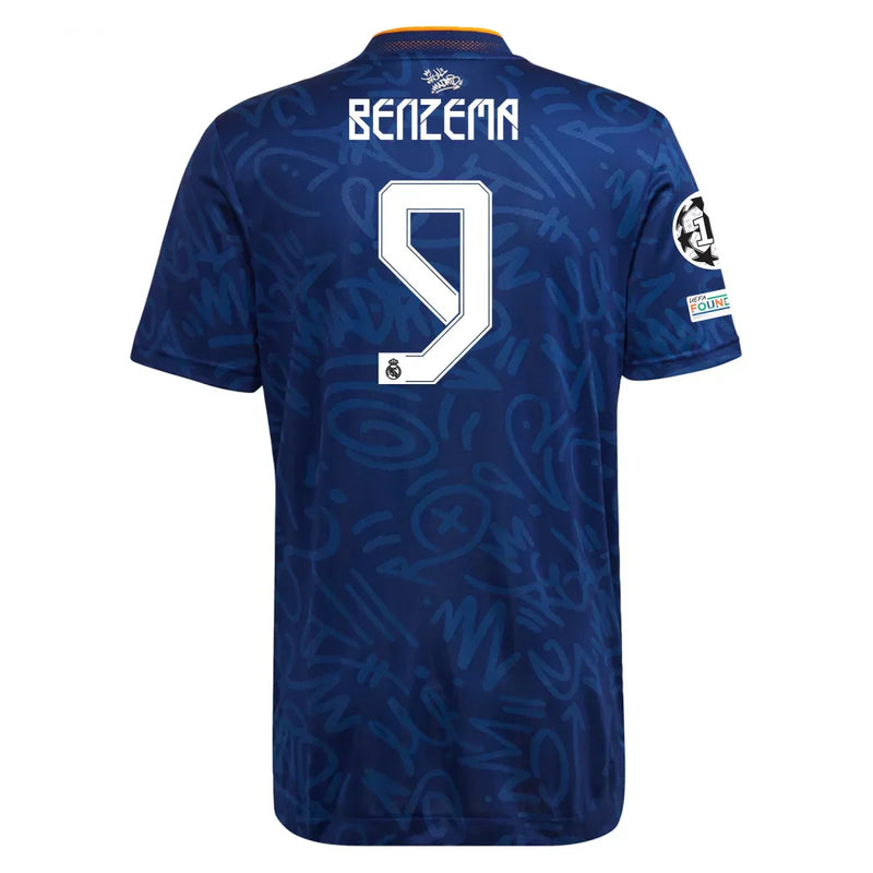 Camiseta de visitante auténtica II del Real Madrid 21/22 de Karim Benzema - Adidas