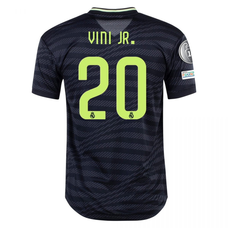 Camiseta auténtica de la tercera equipación de la Champions League 22/23 del Real Madrid de Vinicius Jr. - Adidas